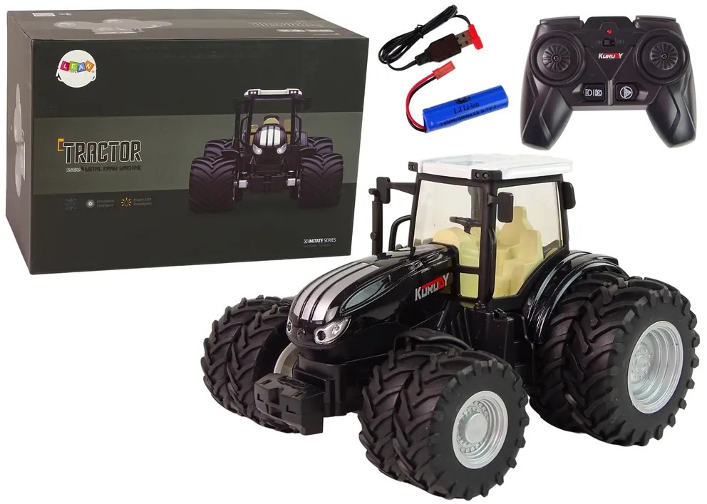 Lean Toys Diaľkovo ovládaný traktor R/C čierny 2,4GHz