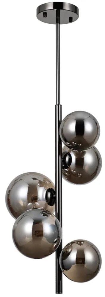 ITALUX PND-406007-V5A-BCR - Luster na tyči CANELLO 5xG9/5W/230V čierna