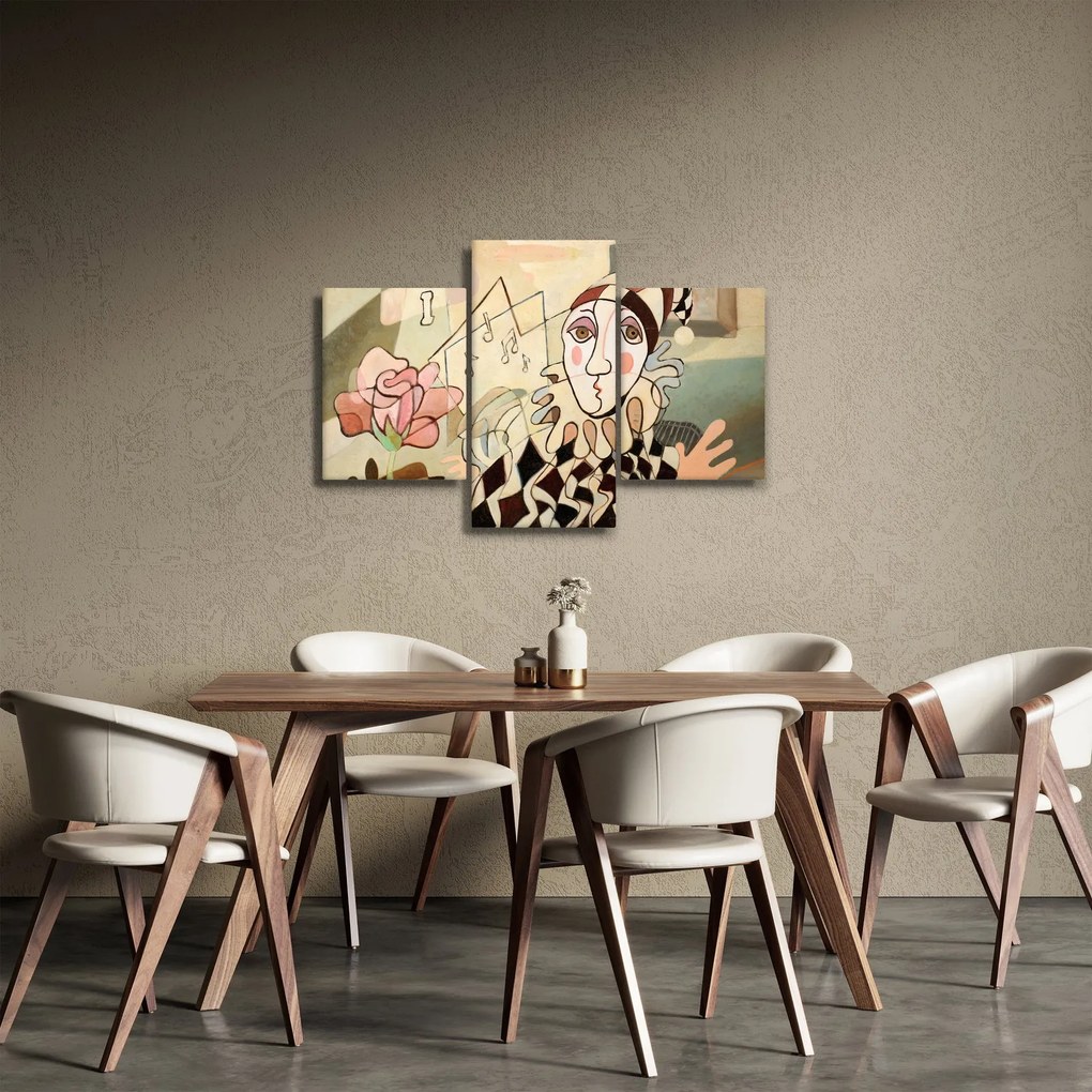 Obraz - Kubizmus - harlequin and rose (90x60 cm)