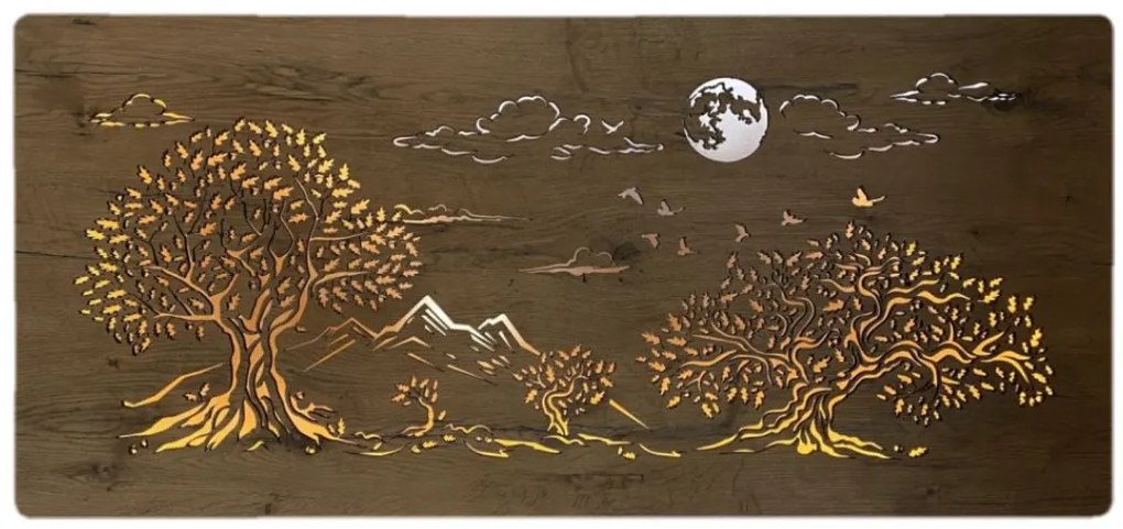 Svietiaci obraz na stenu Štyri stromy