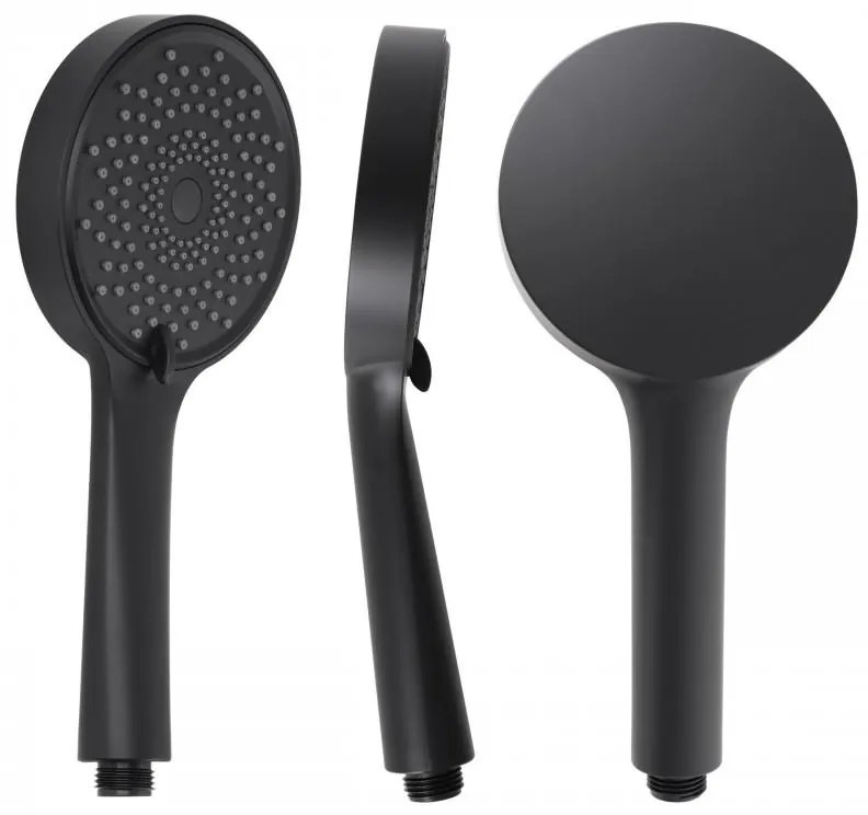 Erga Fanki, 3-funkčná ručná sprchová hlavica, čierna matná, ERG-YKA-BP.FANKI-BLK