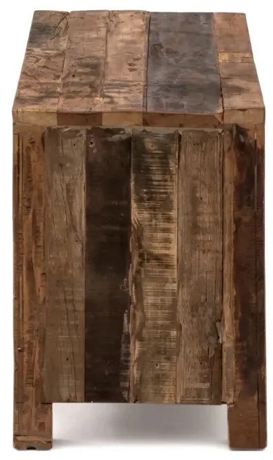 furniture-nabytek.cz - Masívny TV stolík Madurai z recyklovaného dreva, hnedý, neupravený – 90×40×55 cm