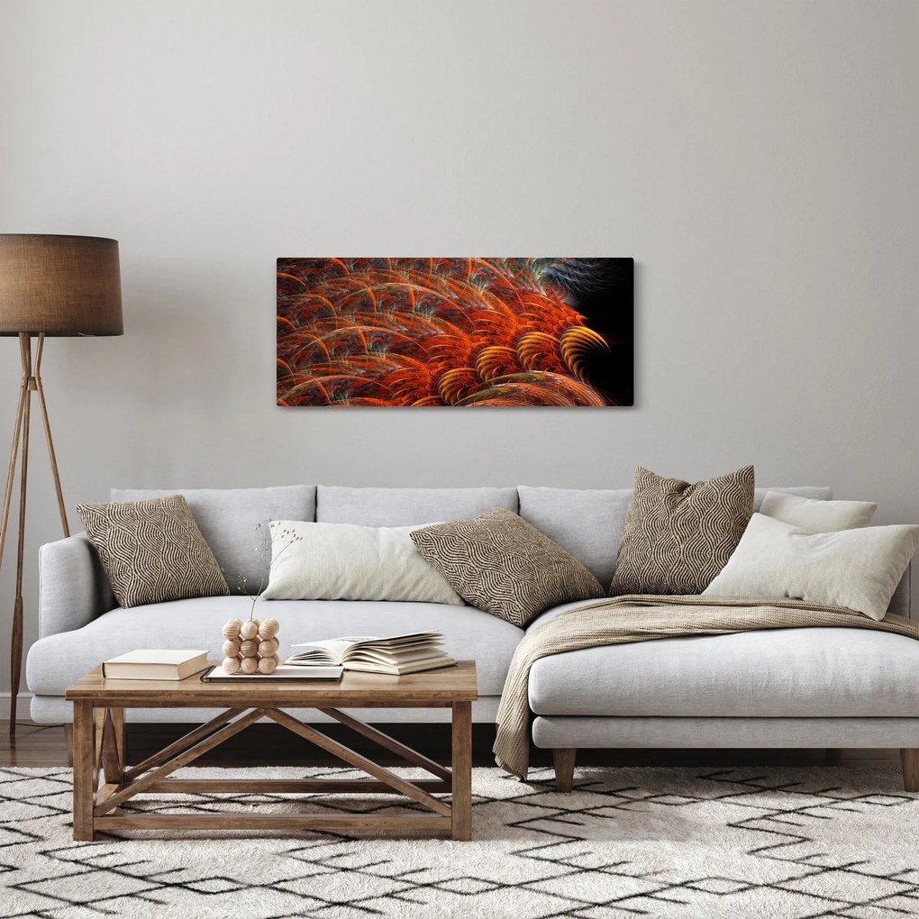 Obraz - Abstraktná imitácia peria (120x50 cm)