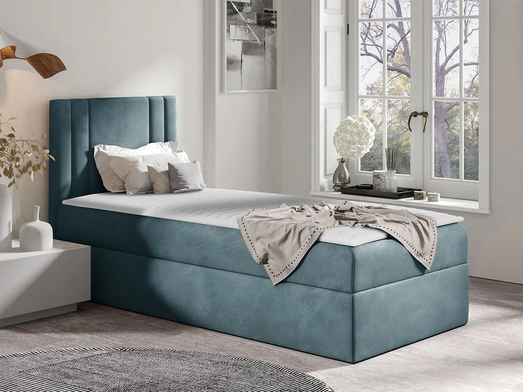 Jednolôžková posteľ Neresko Mini, Strana: ľavá, Rozmer postele: 80x200, Dostupné poťahy: ekokoža Soft 020 (grafit)