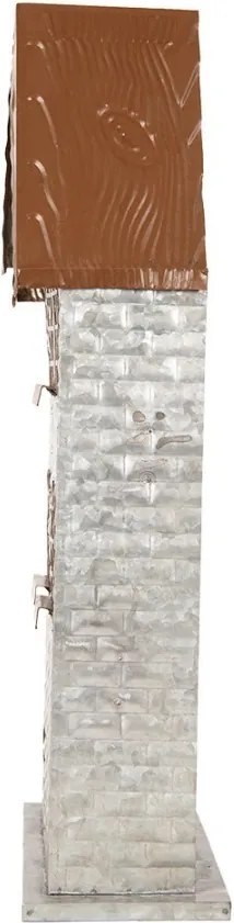 Šedý antik kovový svietnik domček na 5 čajových sviečok Gian - 30*13*54 cm