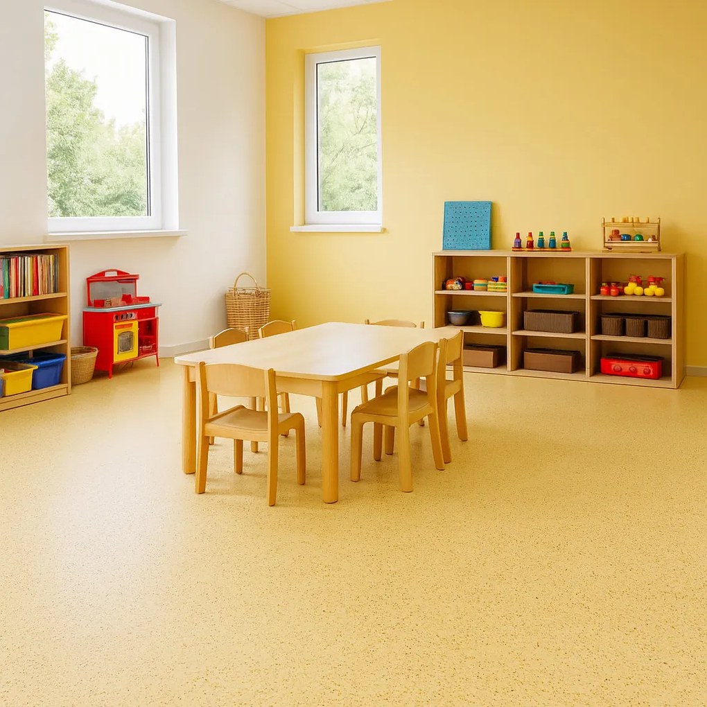 Gerflor, PVC podlaha - lino Flexar Nerok 0621 Pixel Vanilla, na mieru, šíře 2m,4m, žltá, bez podkladu, chodba / predsieň