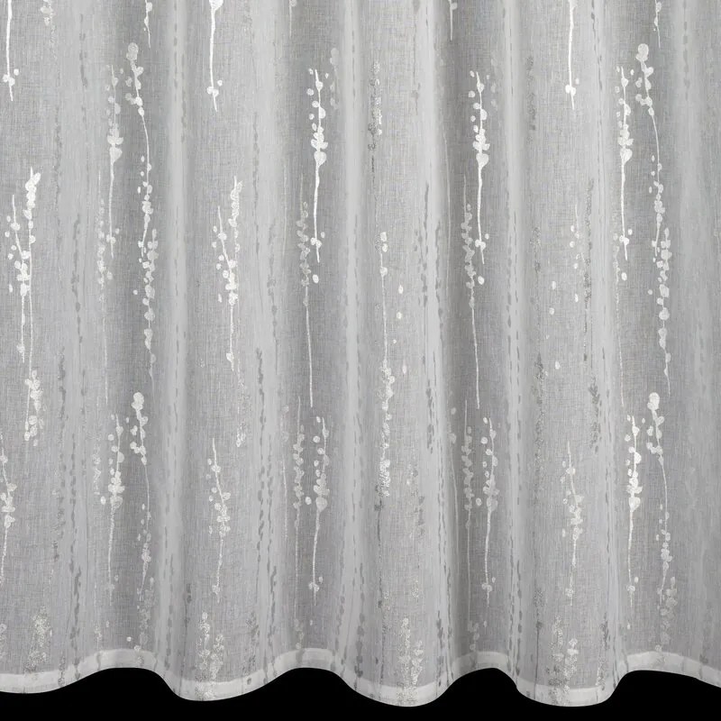 Dekorstudio Hotová záclona so striebornou potlačou LINZI
