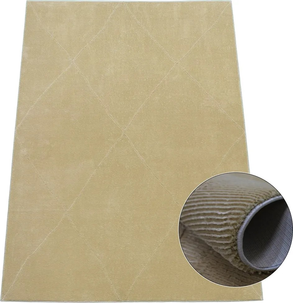 BE Koberec Zurich 1903 YELLOW – žltý obdĺžnikový Rozmer: 60x100 cm