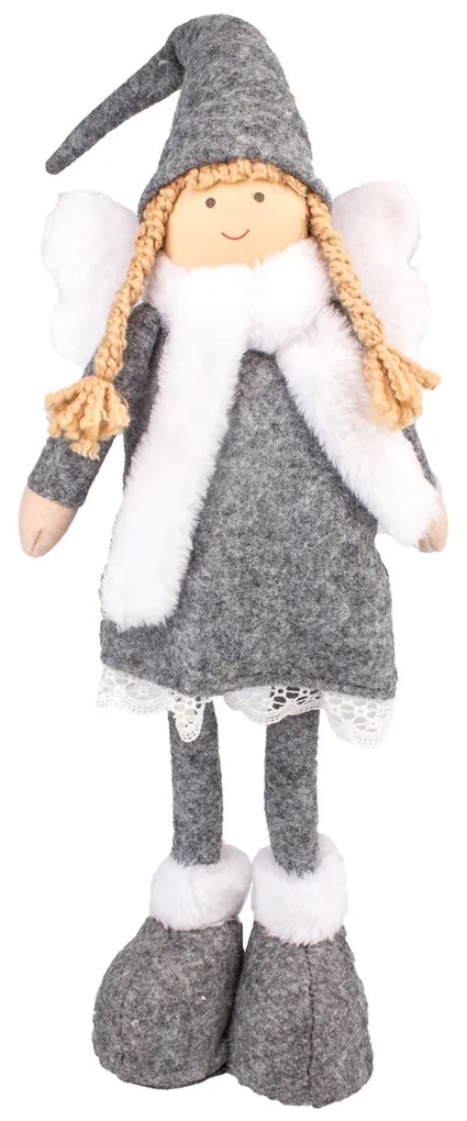 Textilný vianočný anjel, 60 cm, stojaci