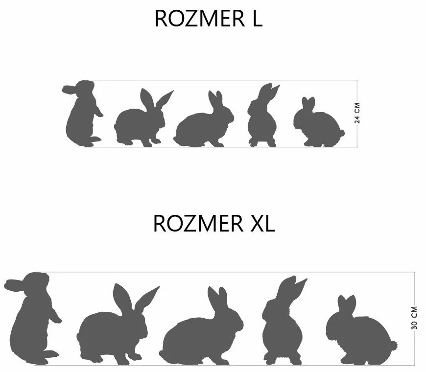 lovel.sk Nálepka na stenu Animals - zajace 5 ks Z067