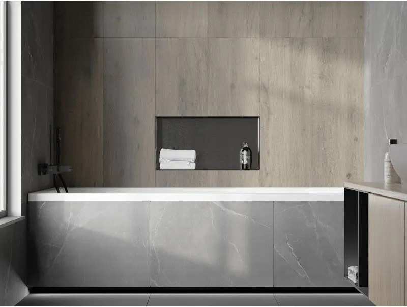 Mexen X-Wall-NR, polica na zapustenie bez príruby 60 x 30 cm, grafitová matná - 19E1603010