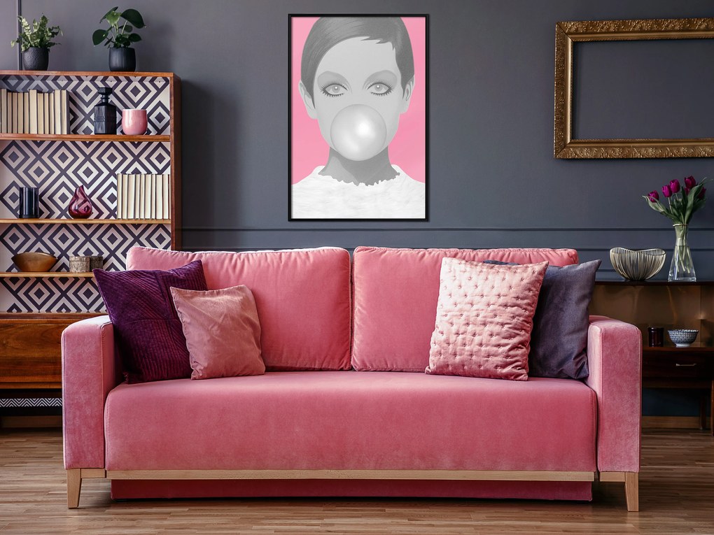 Artgeist Plagát - Bubble Gum [Poster] Veľkosť: 40x60, Verzia: Zlatý rám s passe-partout