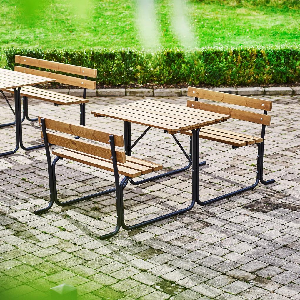 Záhradný stôl s lavičkou Park, 1000 mm, hnedá