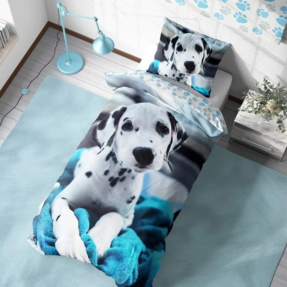 Bavlnené posteľné obliečky Dalmatín - 100% bavlna Renforcé - 70x90 cm + 140x200 cm