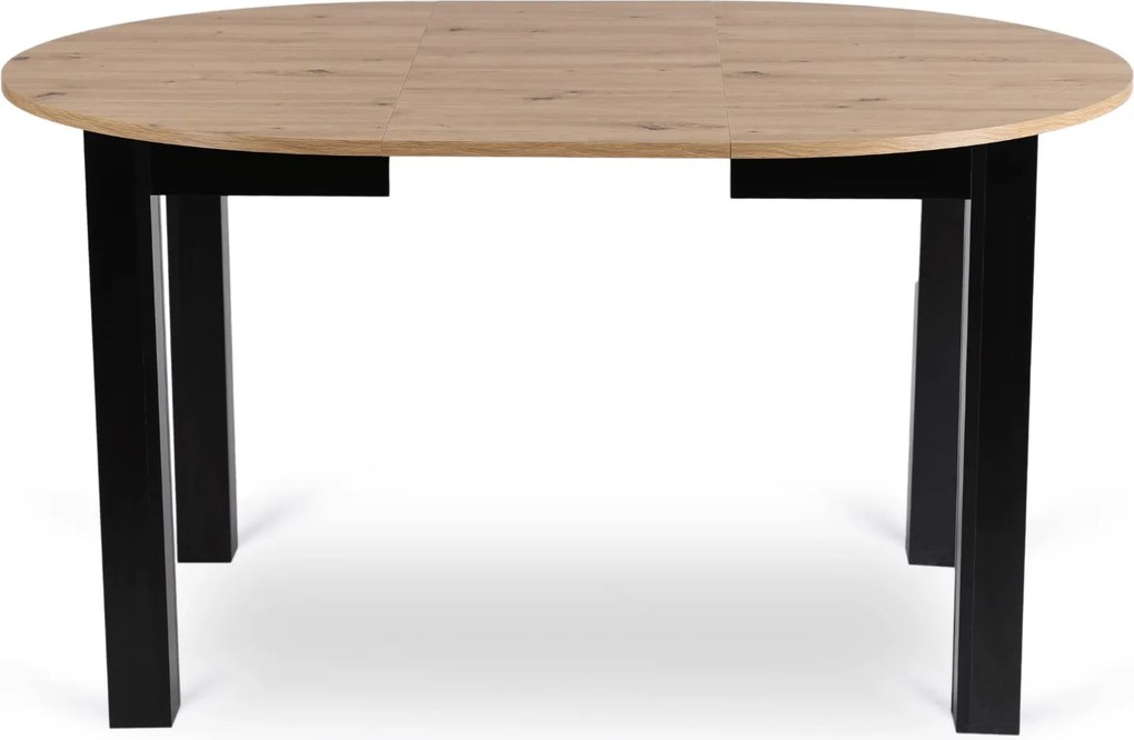 Vintino Jedálenský okrúhly stôl AMFORA dub artisan/čierny 102–142 cm