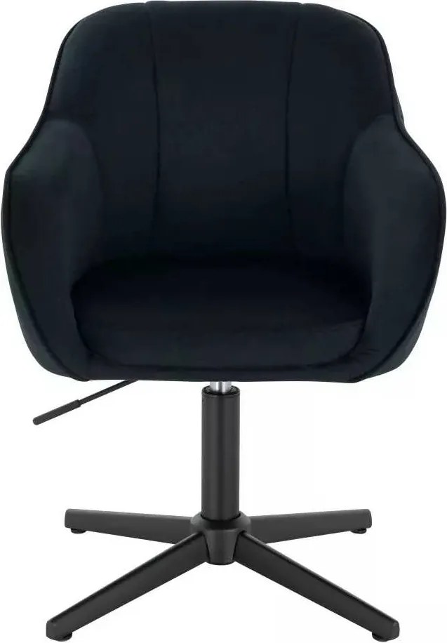 LuxuryForm DESIGN Stolička AVOLA VELUR na čiernom kríži - čierna