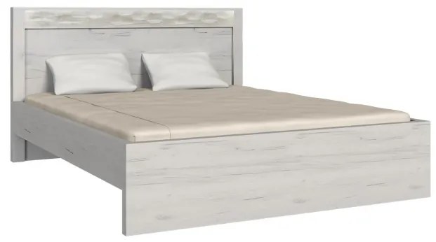 Manželská posteľ s roštom 160x200 CHALAPATA - dub kraft biely
