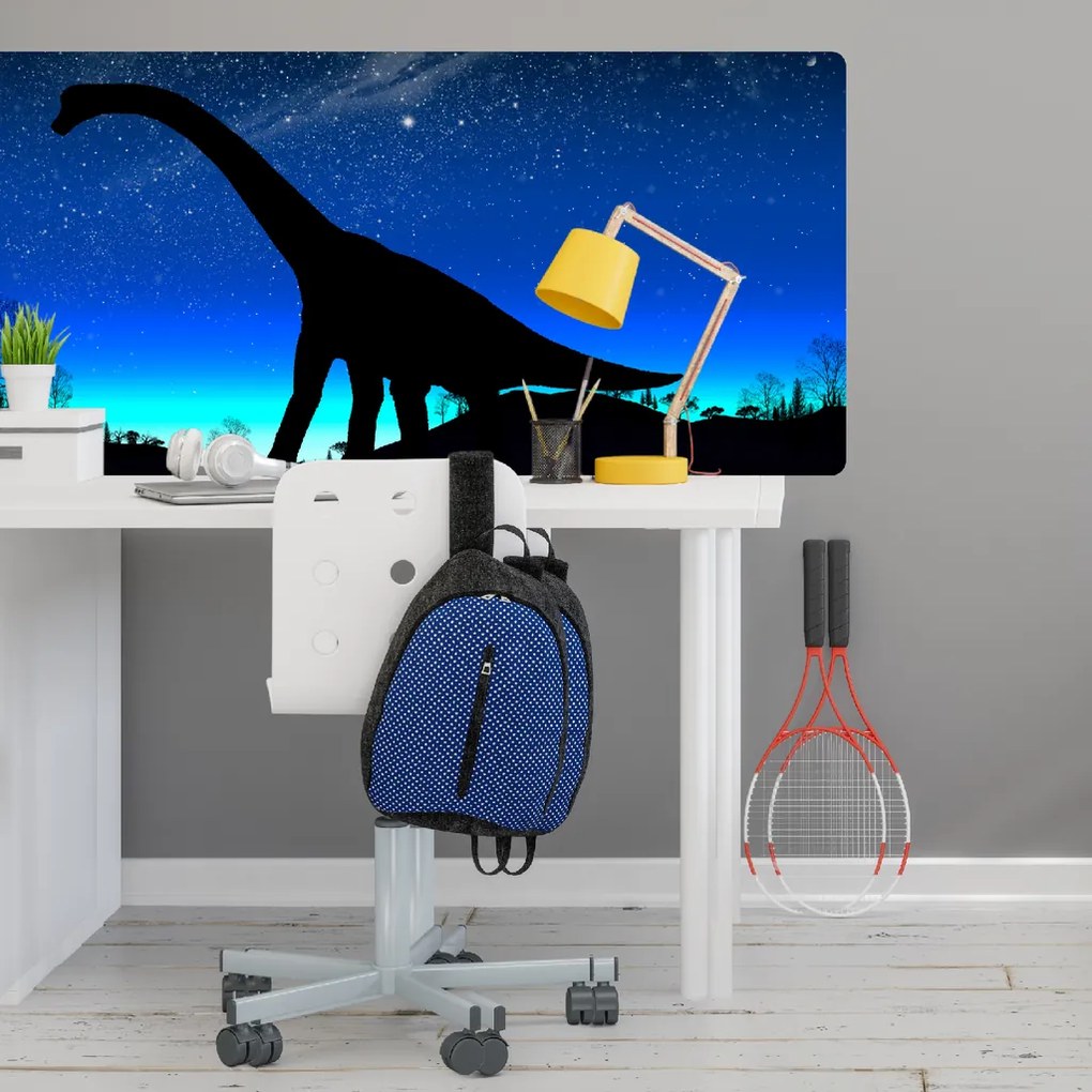 60x120cm Dinosaurus s nočnou oblohou - textilná nálepka na stenu