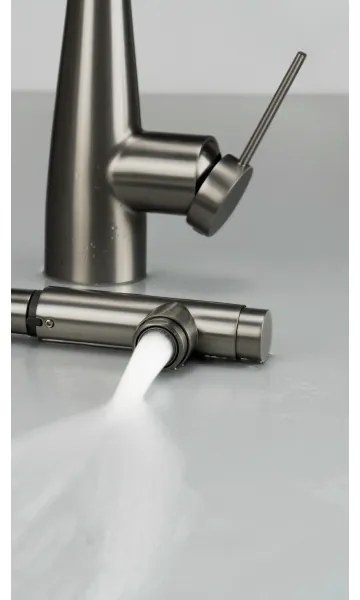 Deante BRE_D75M - Drezová batéria s vyťahovacou sprškou ERIDAN titán