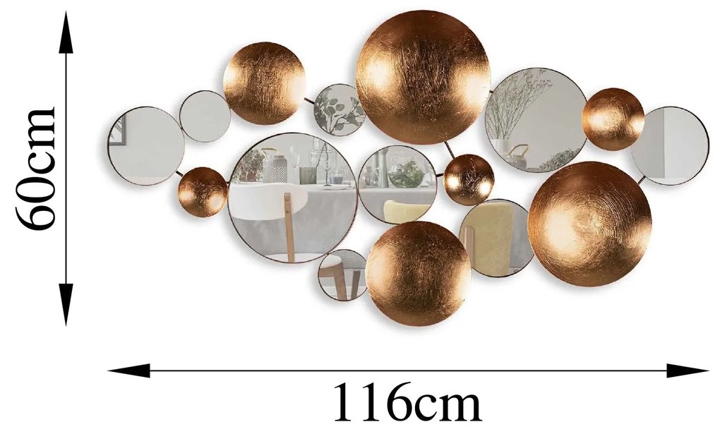 Nástenná kovová dekorácia Infinity 2 medená