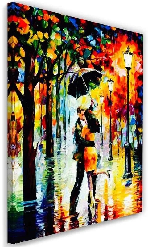 Gario Obraz na plátne Zamilovaný pár pod dáždnikom Rozmery: 80 x 120 cm