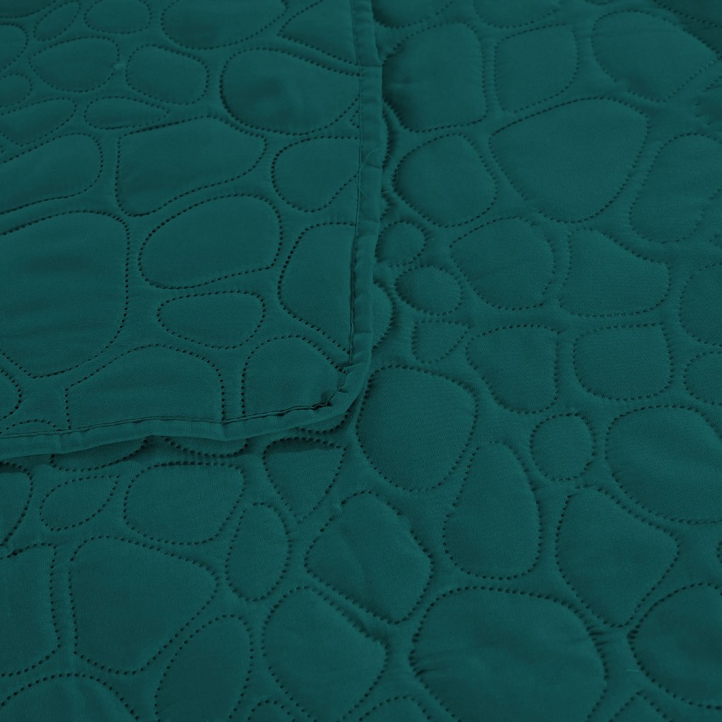 Tyrkysový prehoz na posteľ so vzorom STONE 220x240 cm
