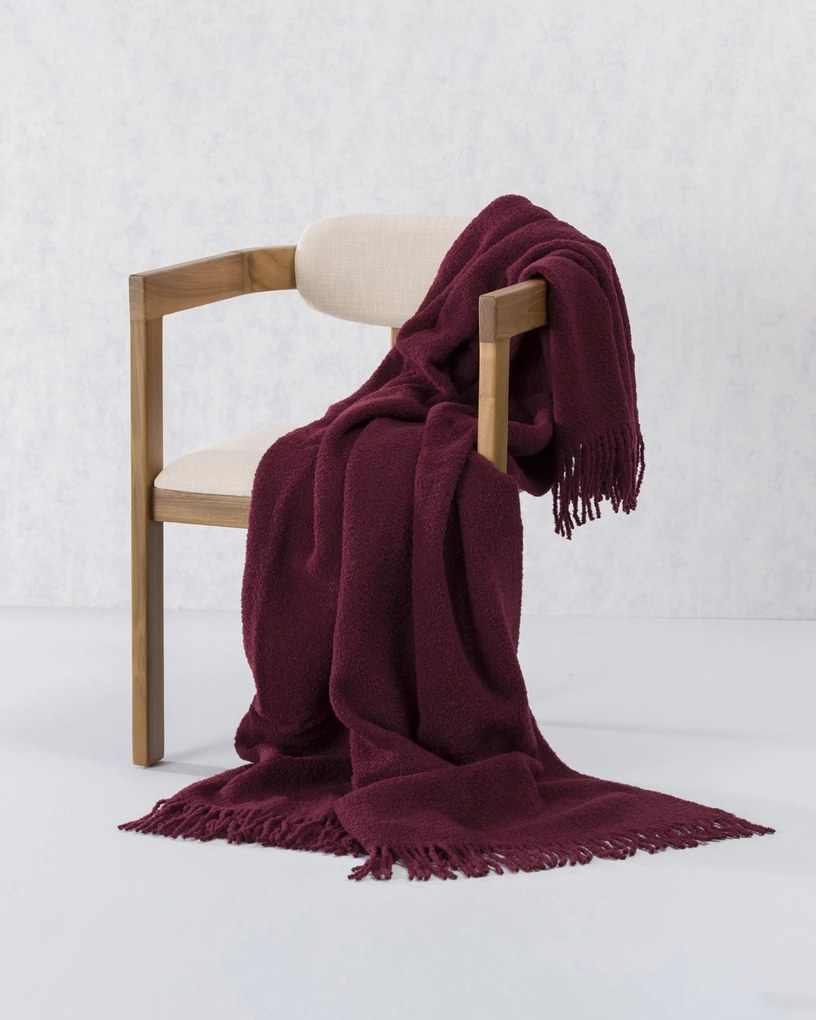 Deka Boucle 140x200cm red wine