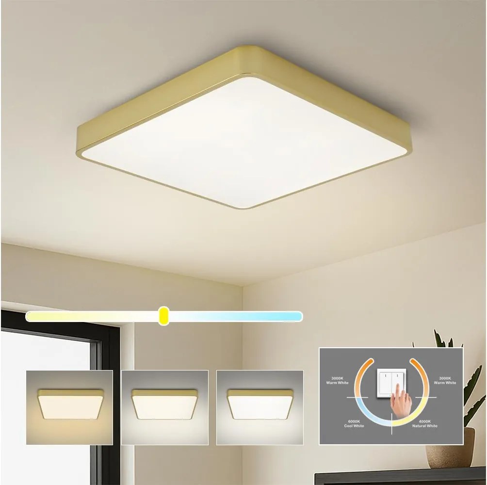 Brilagi - LED stropné svietidlo POOL LED/48W/230V 3000/4000/6000K 50x50 cm zlaté