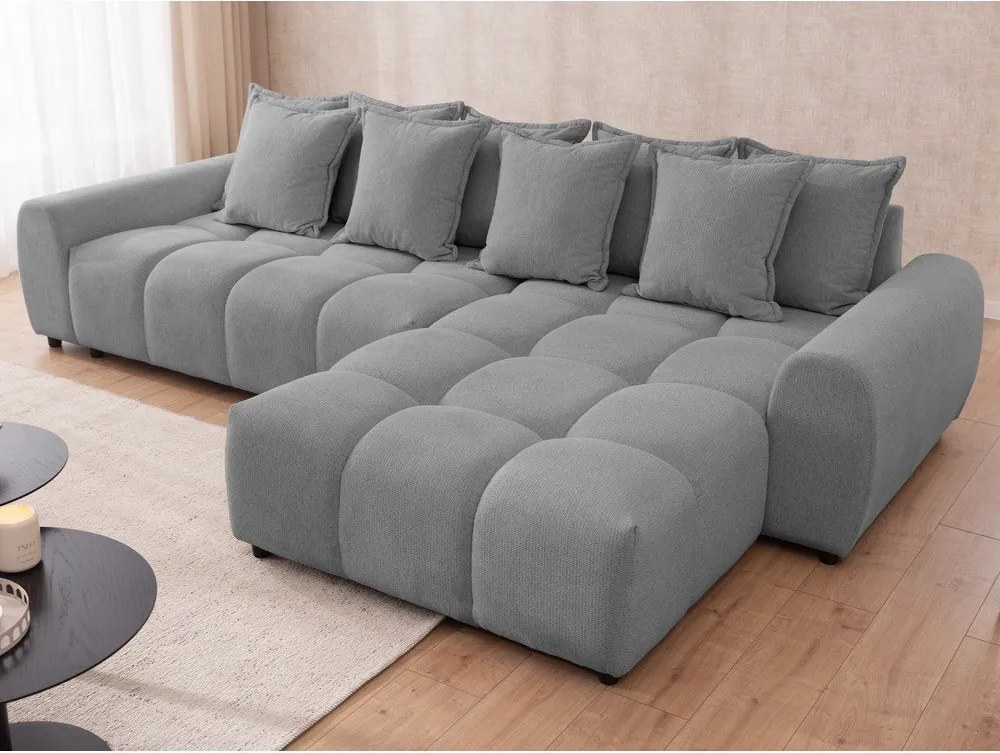 Sivá rohová pohovka (pravý roh/s leňoškou) Albane – Ropez