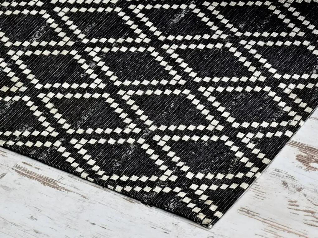 Dizajnový koberec LARRY 230 x 160 cm čierny bavlna