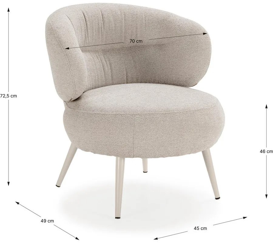 Béžové kreslo Liva – MOME