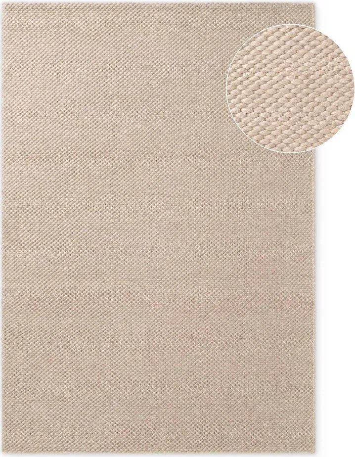 Béžový ručne tkaný vlnený koberec 140x200 cm Lyon Beans – Elle Decoration