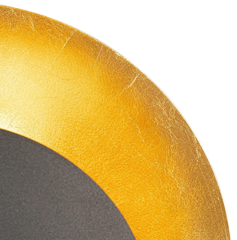 Art Deco nástenná lampa čierna so zlatom - Emilienne