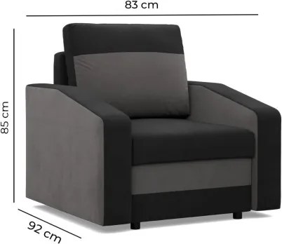 Kreslo ORION čierne / tmavomodré