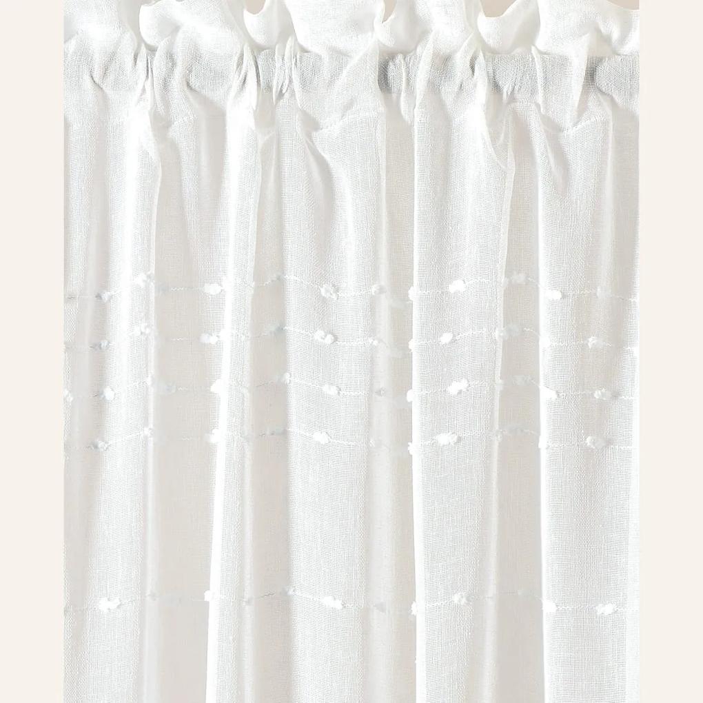 Room99 Záclona na páske Marisa Bodky Farba: Biela, Veľkosť: 140 x 280 cm