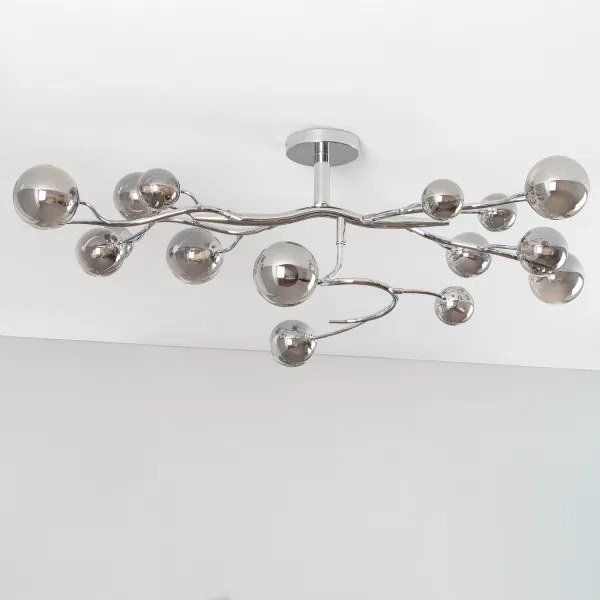 Brilagi - LED Prisadený luster MISTEL 15xG9/3W/230V lesklý chróm/dymová