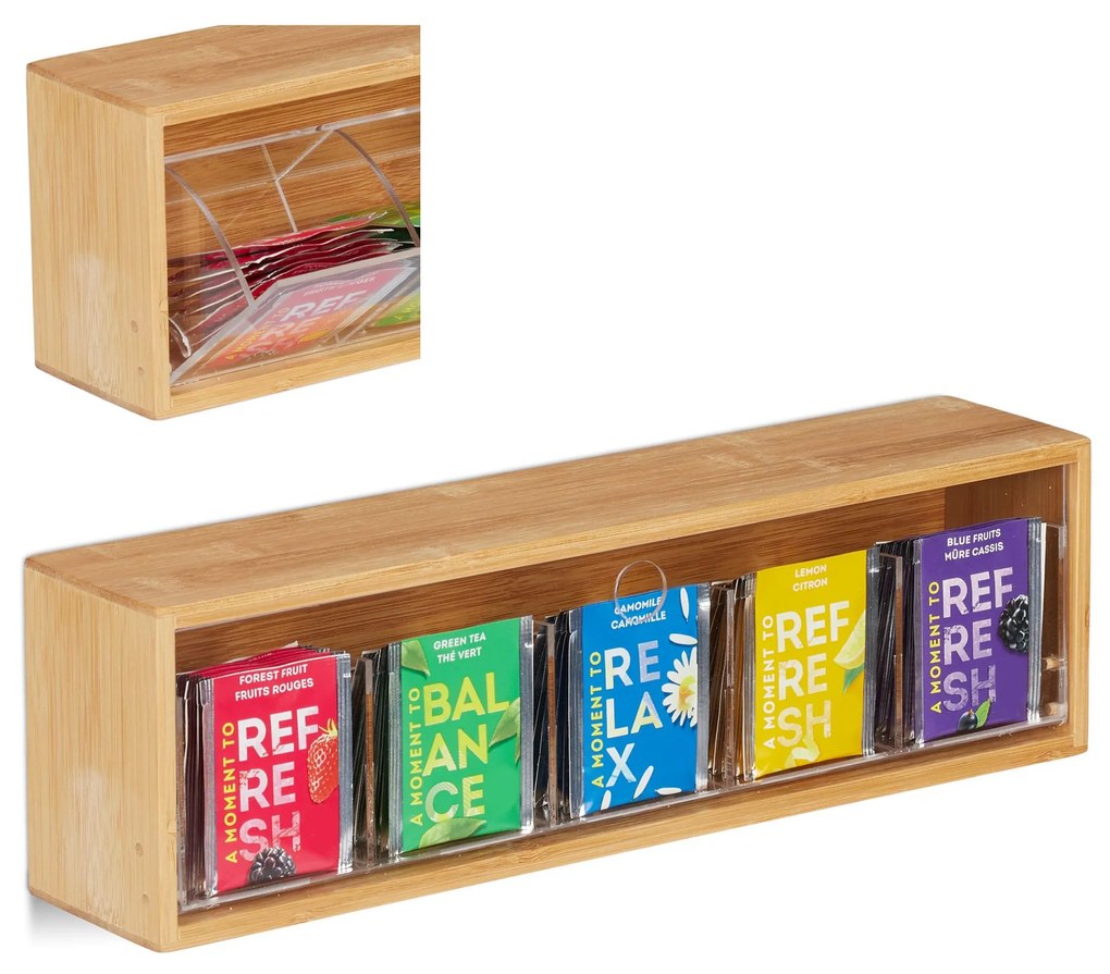 Závesná bambusová krabička na čaj RD28846