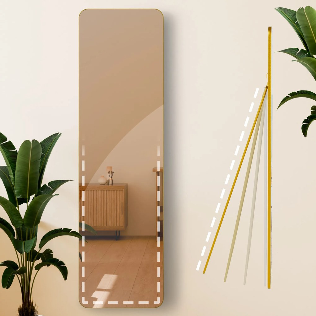 Zrkadlo Gurnee 140x40 cm - zlaté lesklé