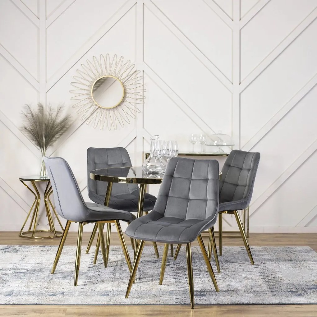 PROXIMA.store - Čalúnená jedálenská stolička CARO FARBA: sivá