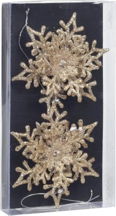 Snehové vločky – zlaté 2 ks 11 cm