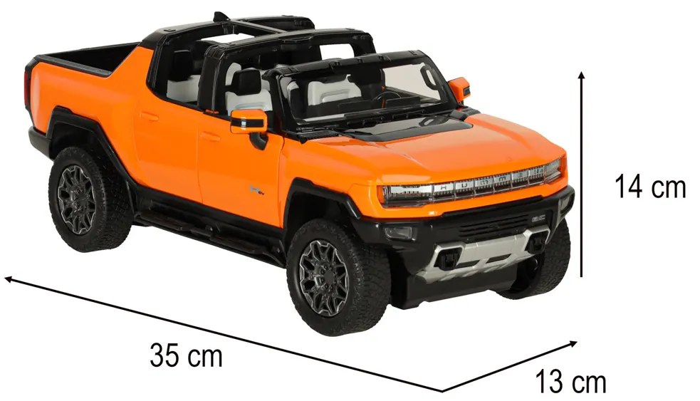 KIK Rastar 93000 Hummer EV RC auto na diaľkové ovládanie, 1:16, oranžové
