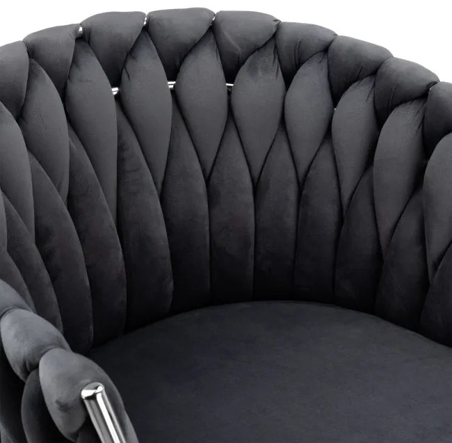 Jedálenská stolička COFTON zamatová, strieborná / grafitová