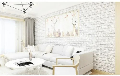 Samolepiaci PVC panel 3D tehla biela 77x70 cm