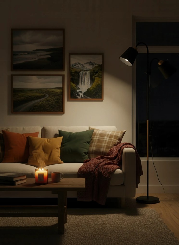 Smart LED ARGUS stojacia čierna lampa na čítanie nastaviteľná 2xE27
