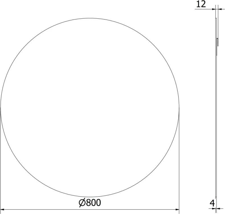 Mexen Alto kúpeľňové okrúhle zrkadlo 80 cm - 9853-080-080-000-00