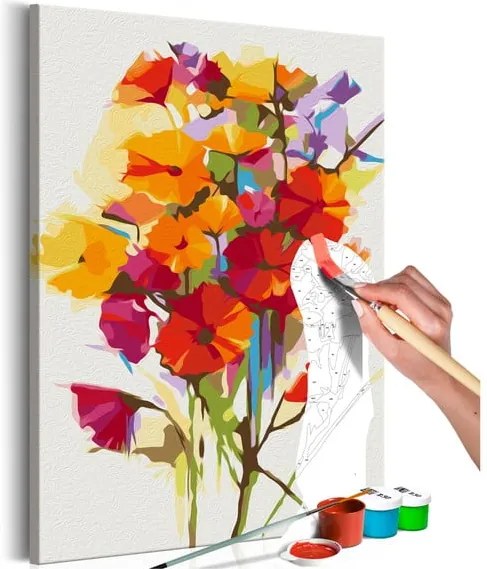 DIY set na tvorbu vlastného obrazu na plátne Artgeist Summer Flowers, 60 × 40 cm