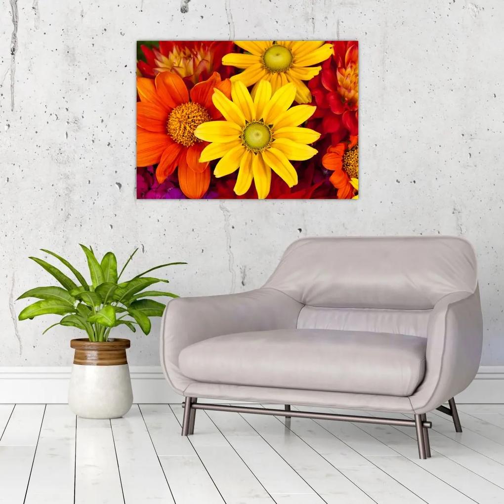 Sklenený obraz kvetov (70x50 cm)