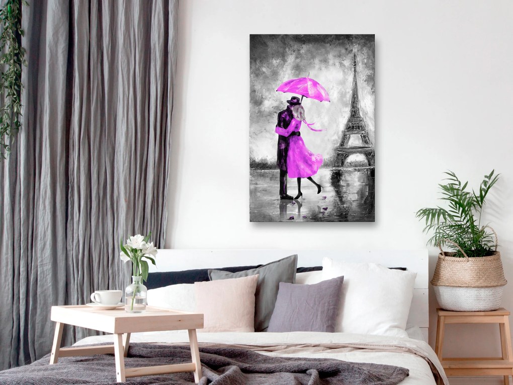Artgeist Obraz - Paris Fog (1 Part) Vertical Pink Veľkosť: 60x90, Verzia: Premium Print