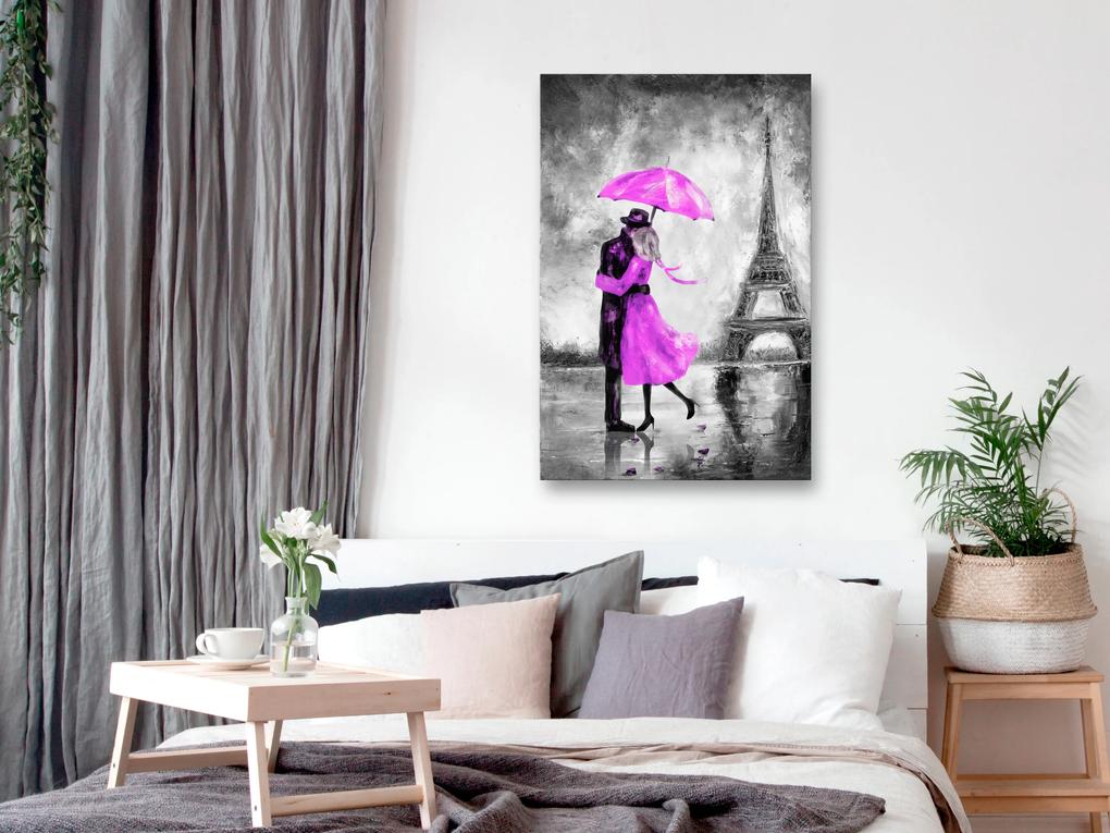 Artgeist Obraz - Paris Fog (1 Part) Vertical Pink Veľkosť: 80x120, Verzia: Premium Print