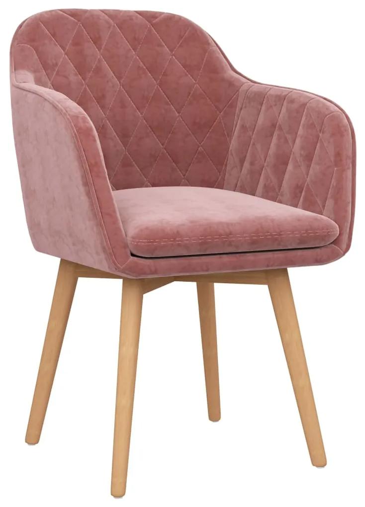 vidaXL Jedálenská stolička ružová zamatová | BIANO